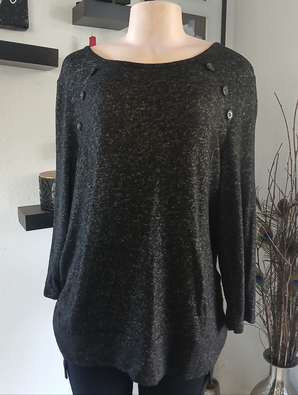 BYdesing Women's Black Jersey Top